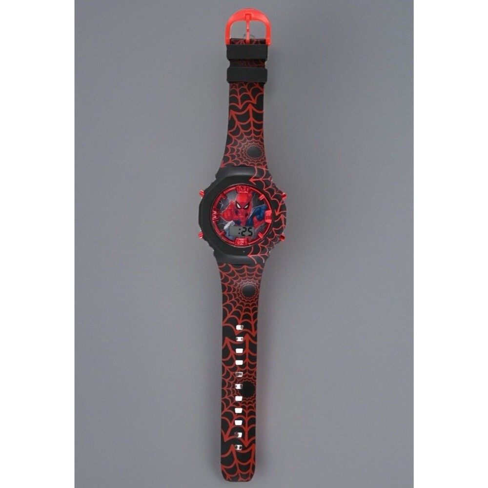 Marvel Spider-Man Kids Digital LCD Watch Compass Survival Strap Bracelet Set NEW - Picture 2 of 3